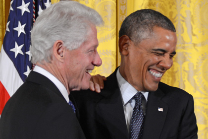 Билл Клинтон и Барак Обама обменились шутками на тему президентства