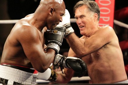 Митт Ромни провел бой с Эвандером Холифилдом