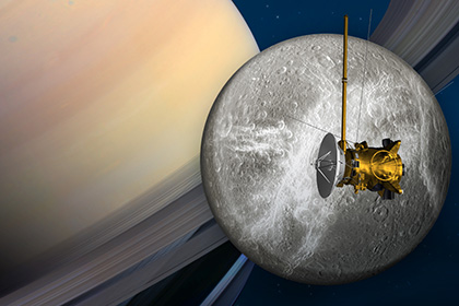 Станция Cassini показала снимки последнего сближения с Дионой