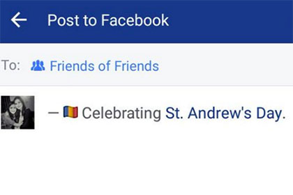Facebook предложил статус с румынским флагом пользователям из Шотландии
