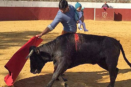 Укрощавшего быка с младенцем на руках матадора подвергли критике