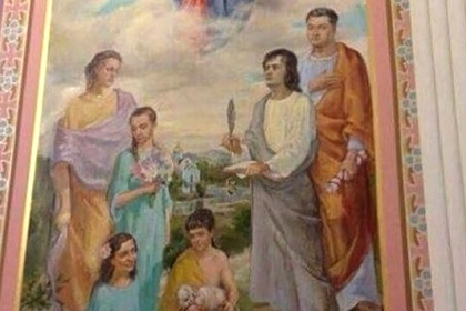 В сети показали изображенного на фреске Порошенко в образе римского патриция