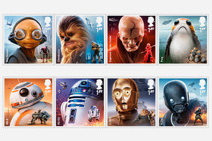 Британская почта выпустит марки о «Звездных войнах» со скрытыми рисунками