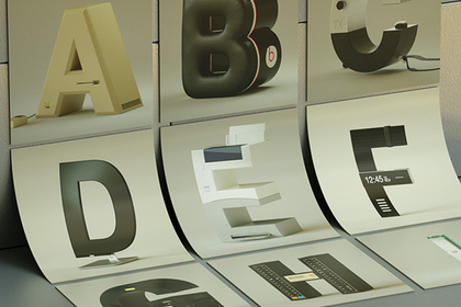 Дизайнер создал алфавит в стиле компаний по производству гаджетов