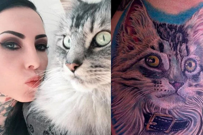 Девушка набила татуировку из шерсти котенка