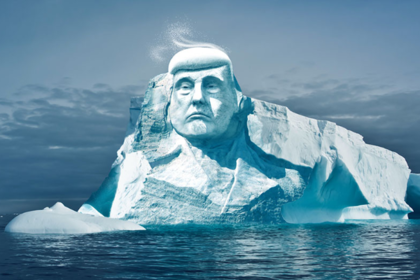 Экологи вырубят огромную голову Трампа во льдах Арктики