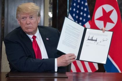 Появились подробности подписанного Трампом и Ким Чен Ыном документа