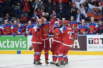 Россия обыграла Финляндию в мачте второго тура ЧМ по хоккею