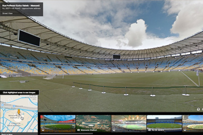 Google позволила увидеть стадионы ЧМ-2014 по футболу изнутри