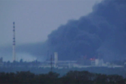 В Лисичанске загорелся завод «Роснефти»