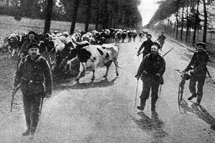 1914. Жены германских офицеров грабят русские дома в Сувалках