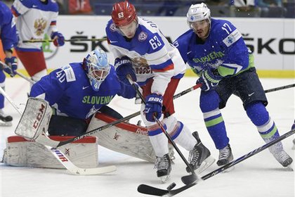 Российские хоккеисты победили словенцев во втором матче группового турнира ЧМ