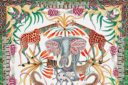 Hermes украсил шарфы рисунками зулусов