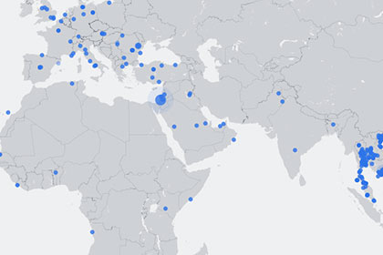 Facebook собрал прямые трансляции на карте мира