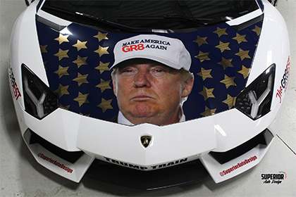 Поклонник Трампа украсил cвой Lamborghini его портретом