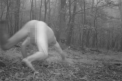 Лесная камера для наблюдения за животными сняла голого мужчину