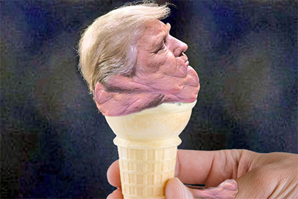 Второй подбородок Трампа «превратили» в таящее мороженое