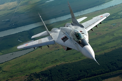 МиГ-29 загорелся при разгоне в Бобруйске