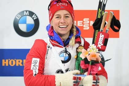 В последней женской гонке КМ победила норвежская биатлонистка