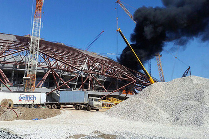 На строящемся к ЧМ-2018 стадионе в Самаре произошел пожар