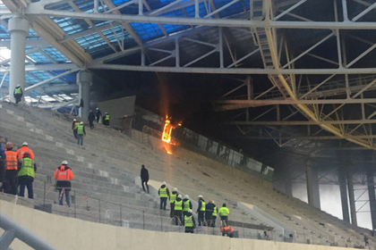 На строящемся к ЧМ-2018 стадионе в Нижнем Новгороде произошел пожар