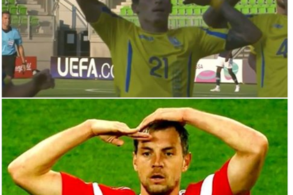 Украинского футболиста раскритиковали за жест Дзюбы
